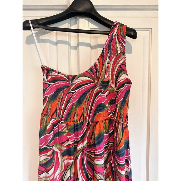 Abel The Label Anthropologie One Shoulder Kelissa Dress Size Large Maxi Resort - Picture 2 of 14